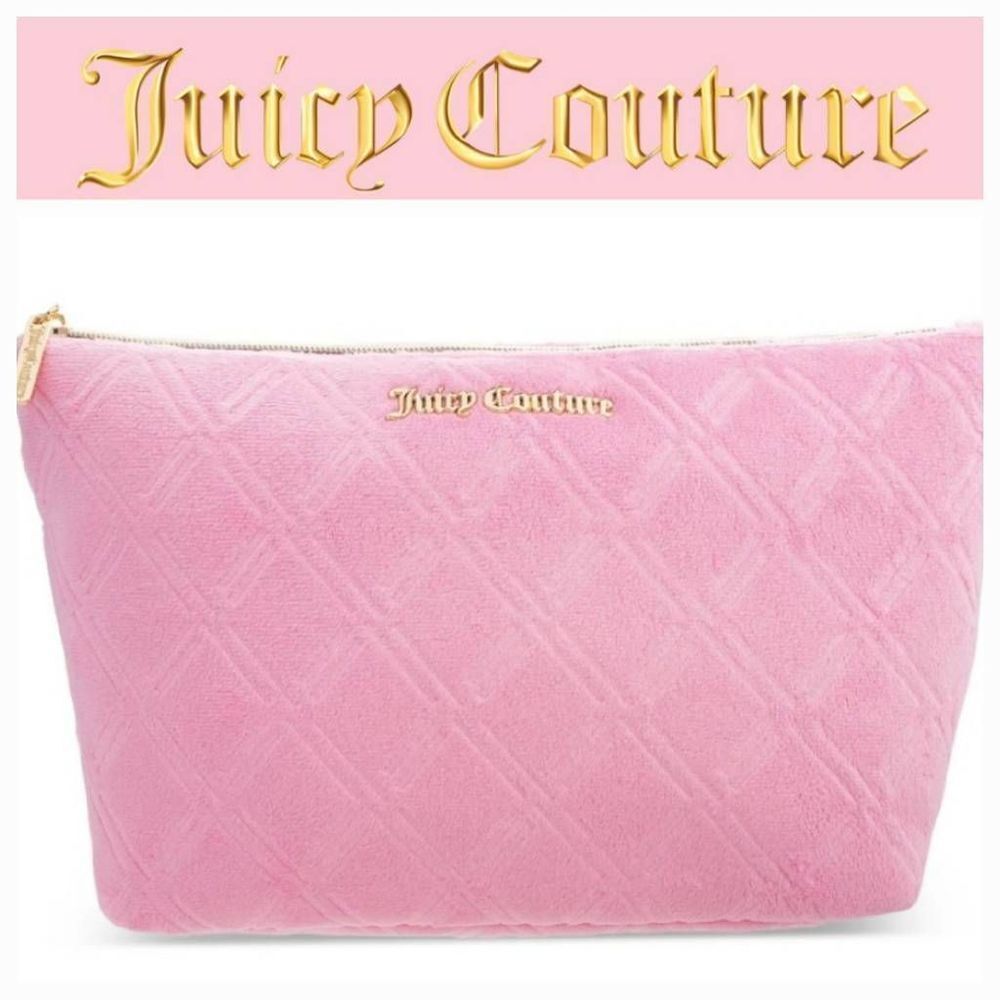 Juicy Couture Velvet Logo Makeup Pouch- Pink